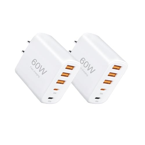 2-Pack 60W 5-Port（3A+2C Multi-Port Charging Station with Wall Plug. - image 1
