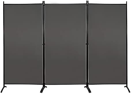 Partition Room Dividers 3 Panel Folding Privacy Screens 6 Ft Portable Office Walls Dividers for Room Separator 102"x20"x71", Grey