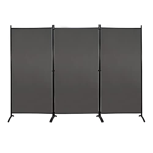 Partition Room Dividers 3 Panel Folding Privacy Screens 6 Ft Portable Office Walls Dividers For Room Separator 102"X20"X71", Grey #TOP24
