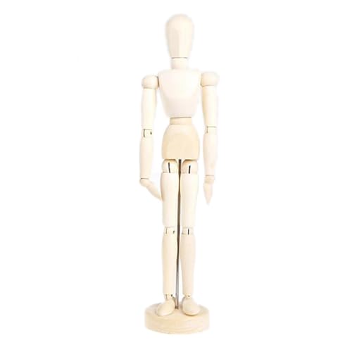 Muñeca de madera con base | Muñeca articulada para estudiantes de arte, estudios de anatomía, miembros móviles, dibujo educativo, pintura, accesorios de fotografía