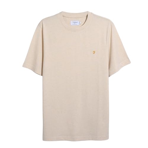 Farah Danny Reg SS Tee T-Shirt, Bouleau Gris chiné, L Homme