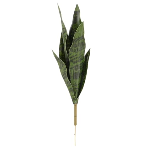 DECHOUS Faux Snake Plant Stem Lifelike Artificial Sansevieria Snake Plant Leaves for Home Decor Living Room Office Housewarming, 17.7 Inch