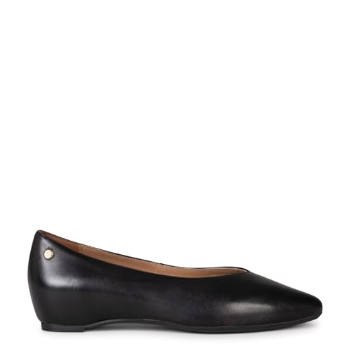 miMaO Zapatos Negros cómodos con cuña Interna Escote en V, EU 37
