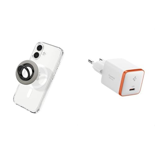 Spigen NanoPop MagFit iPhone için Manyetik Telefon Tutucu & Stand MagSafe özellikli Ring Truffle Gray - AMP09032 Spigen 30W USB-C Ultra Mini Hızlı Şarj Aleti