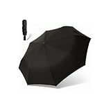 FANACAN 3秒でたためる 折りたたみ傘 形状記憶 ワンタッチ自動開閉 丈夫 風に強い 8本骨 大きい 親骨55cm ブラック メンズ 男性
