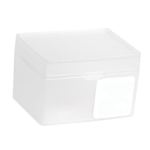 Mumusuki Small Clear Storage Box, Transparent Stackable Plastic Storage Bin With Hinged Lid Desktop Storage Container For Office Tape Notes