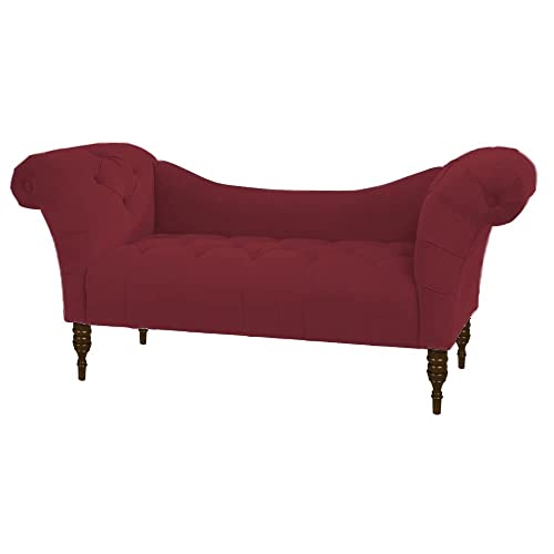Image of Luxury Velvet 2 Seater Chaise Lounge Sofa - Tufted Chesterfield Modern Couch with Button Tufted Back Elegant Lounge Couch for Living Room, Bedroom, Office