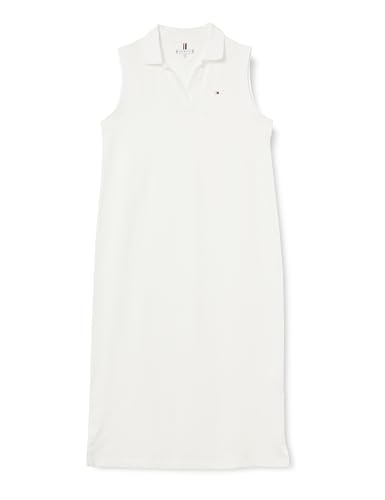 Tommy Hilfiger Damen Pique Relaxed Polo Ns Midi Dress Ww0Ww44462 Polokleid, White (Th Optic White), XS