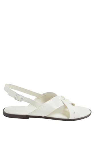 Image of Yours - Faux Leather Cross Over Strap Sandals In Wide E & Extra Wide Eee Fit - Women's