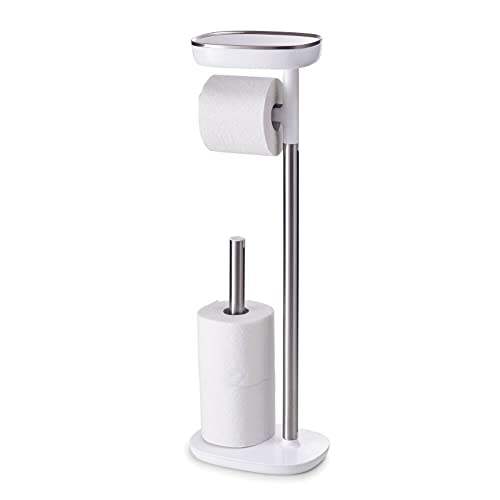 Joseph Joseph EasyStore Toilet Paper Holder with Storage Shelf Free Standing Stainless Steel by Joseph Joseph - Used condition - CA$40.19