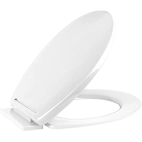 Ram® White Soft Close Toilet Seat with Quick Release for Easy Clean Loo Toilet Seat with Adjustable Hinges Standard O Shape Toilet Seat Cover