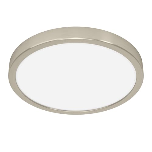 Eglo LED Ceiling Light Fitting Fueva 6, Round Ceiling lamp, Flush Light Fixture, Plastic in Silver and White, Ceiling Lighting Warm White-Cold White, ⌀ 28 cm