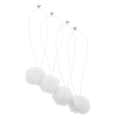 PartyKindom 4個交換用猫鈴付スプリングボール 猫抓柱用吊り下げぬいぐるみ ボールおもちゃ ドア キャビネット対応 スクラッチポスト補充用 素材製