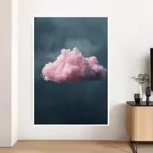 Tableau nuage minimaliste pour habiller un mur vide sans cadre