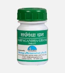 Sarpagandha Ghana 60 Tablets, Rauwolfia Serpentina Ghana Satva, Concentrated Aqueous Herbal Extracts