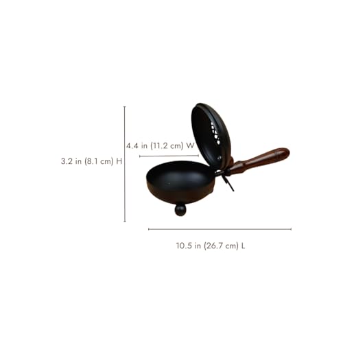 ServDharm Dhoop Holder Incense Burner Loban Dani Metal Dhoop Dani Dhuni Stand for Home, Office & Temple Pooja (Black, Round, 4.4" 11.4 cms Diameter)