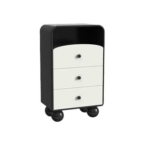 Yinj9562fg Cómoda para dormitorio, cómoda, armario de almacenamiento con 3, mesita de noche con organizador de ropa (negro-A)