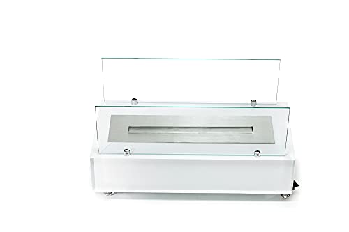 Lareira Ecológica a álcool ou etanol Aço branca 60cm