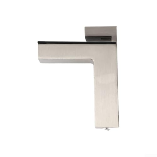 Abrazadera de fijación de panel sándwich de vidrio ajustable tipo F para mejoras del hogar, soporte de aleación de zinc con junta negra antideslizante, juego de 2 piezas (cepillado grande)