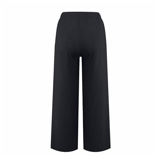 Pantalon lin femme large et fluide vêtement respirant de printemps pour plage et vacances
