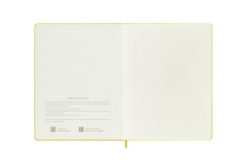 Moleskine Classic Ruled Plain Paper Notebook, Silk Hard Cover and Elastic Closure Journal, XL Size, Colour Hay Yellow - Image 3