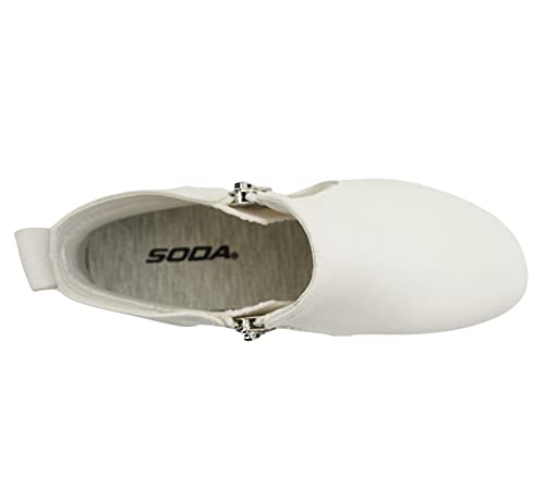 Image of Soda Taylor Hidden Wedge Sole Booties Ankle Heels Sneaker Shoes Side Zipper