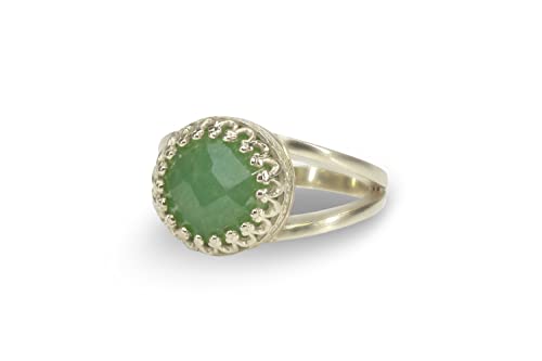 Bague argent sterling 925 et aventurine pour femme faite main