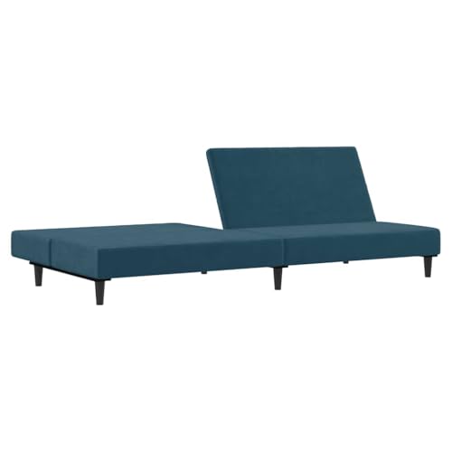 Sofá cama moderno de 200 cm para salón y apartamentos pequeños en terciopelo azul 5