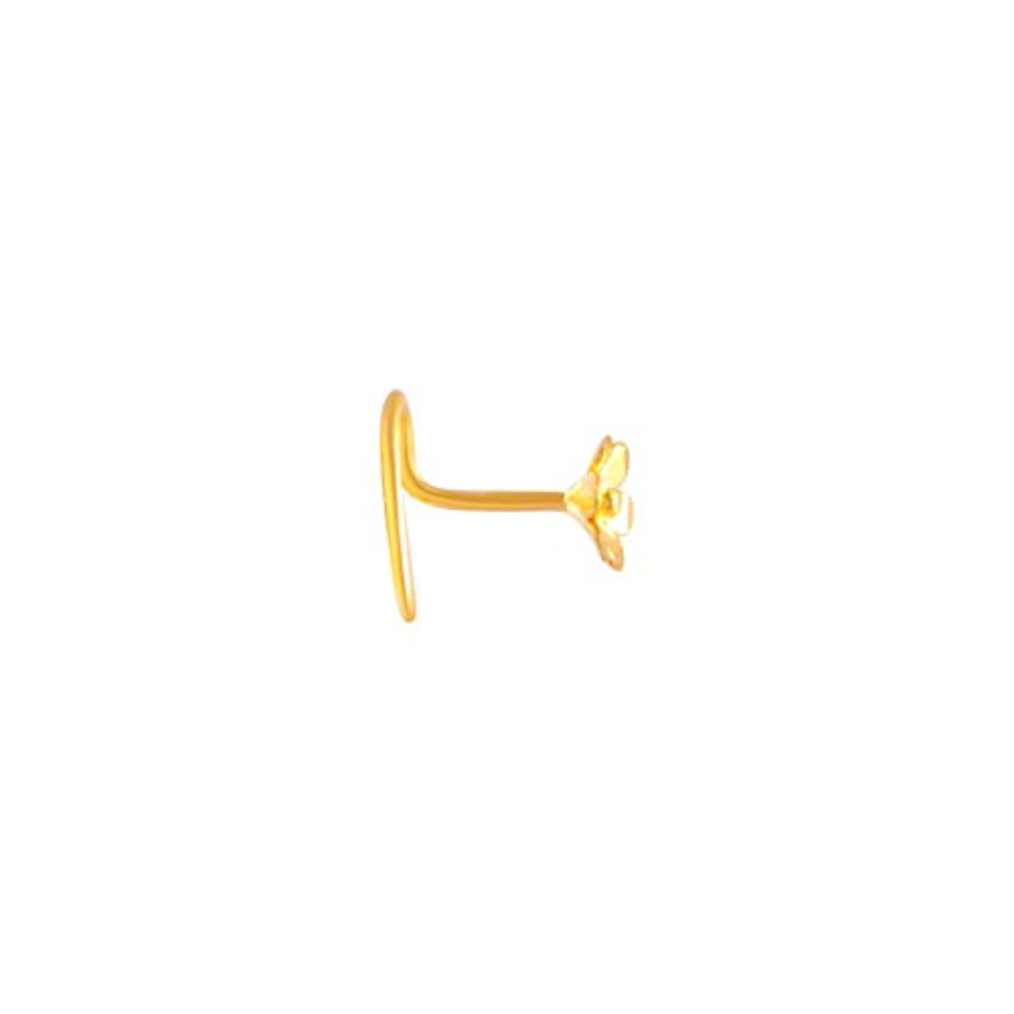 Women's 22K Yellow Gold Nose Ring, Elegant Design