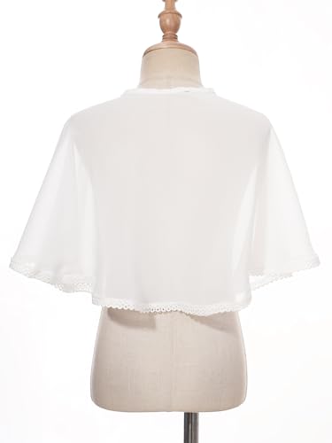 Flower Girls Dress Cover Up Chiffon Lace-up Bolero Shrug Elegant Cardigan Shawl Cape4