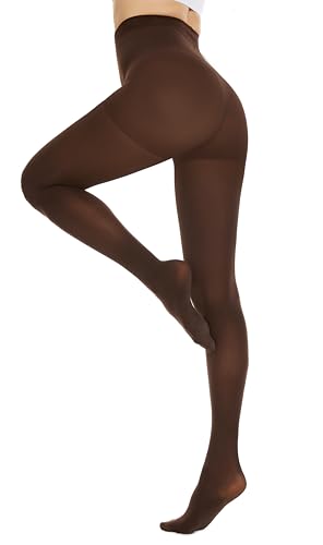 CozyWow Womens Run Resistant Opaque Tights with Control Top,80D High Waist Pantyhose,Ultra Soft and Stretchy