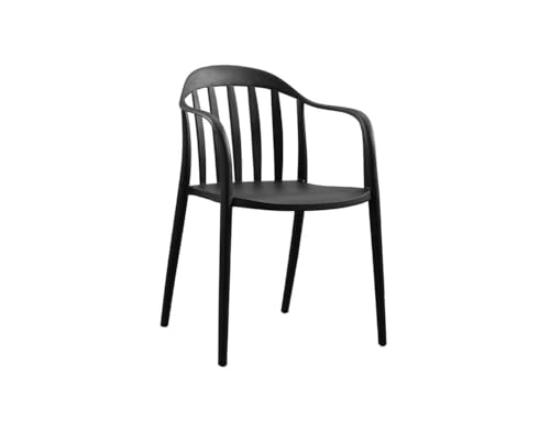 LUXI Plastic Dining Chair, Modern Patio Chairs, Stackable Dining Room Chairs for Indoor Outdoor Office (Black)