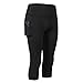 Routefuture Legging Court Sport Femme 3/4 Pantalon Yoga Corsaire Taille Haute Poches Pantacourt de Sport Capri Amincissant Gainant Respirant Collants Gym Fitness Pantacourt,Noir,XL