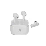 Gshield Fone de Ouvido Earbuds Hybrid com Conexão Wireless 2.4GHz via Adaptador USB Tipo C e Bluetooth 5.4, Baixa Latência 24ms, Cancelamento de Ruído Ativo (Branco)