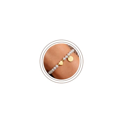 Bracelet perles en or personnalisé cœur pour offrir un cadeau inoubliable
