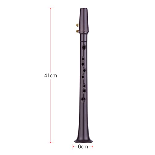 Jethrora Mini saxofone de bolso com chave C de 11 orifícios ABS com bocal alto Ligadura 4 pçs Palhet