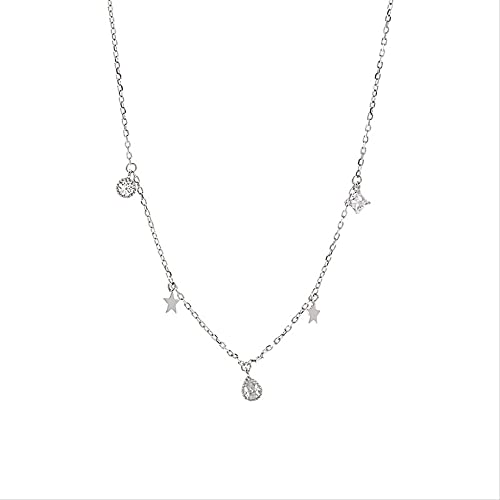 Colliers Ronds en Cristal Argent 925 Pendentif de Prestige Féminin