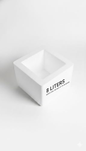 Image of 8 Litre Thermocol Temperature Box with Lid | 8 mm Thick Heavy-Duty EPS Insulated Ice Box for Food, Medical, Vaccine & Cold Storage Delivery