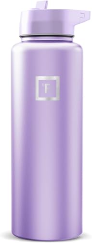 Image of IRON FLASK 40 oz Wide Mouth Water Bottle with Straw | Insulated Stainless Steel Sports Water Bottle with Leakproof Straw Lid - BPA Free, Cold 24 Hrs, Sweat Free (Lavender)