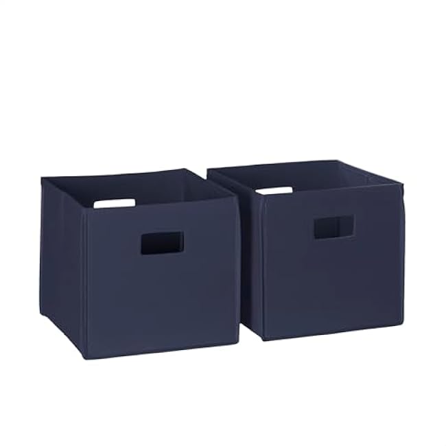 RiverRidge Folding Storage Bins with Handles Olive Cube Storage Organizer for Closet, Bedroom & Playroom - Closet Organizers and Storage Set of 2