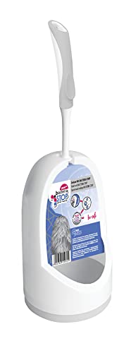 York Bacteria Stop Brosse WC avec Nettoyeur de Rebords Brosse Toilette avec Support Hygiène Salle de Bain Antibactérienne Idéal pour Hôtel Restaurant et...