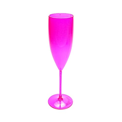 10 Taças Champanhe Acrílico 160 Ml Para Festas/Comemorações cor:Pink Neon