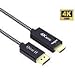 DisplayPort to HDMI Cable 4K 60Hz UHD Unidirectional DP to HDMI Cable - Qicai H Display Port to HDMI Cable for HDTV, Monitor, Projector, Desktop, NVIDIA, Lenovo, HP - Aluminum Shell, Black (6.6ft)