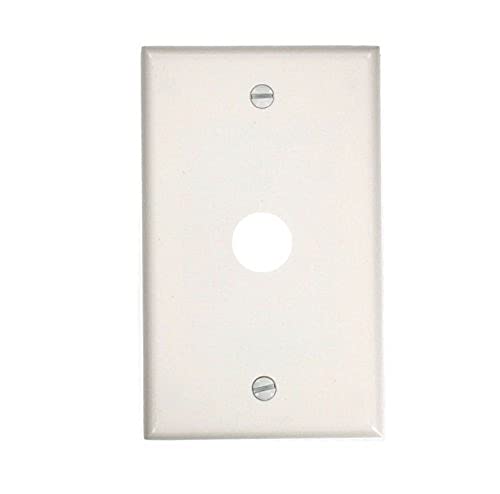 Leviton 1-Gang .625-Inch Hole Device Telephone/Cable Wallplate Standard Size Thermoset Box Mount 88017 White