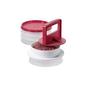 Tupperware Hamburger Press and Freezer Set in Chili Red