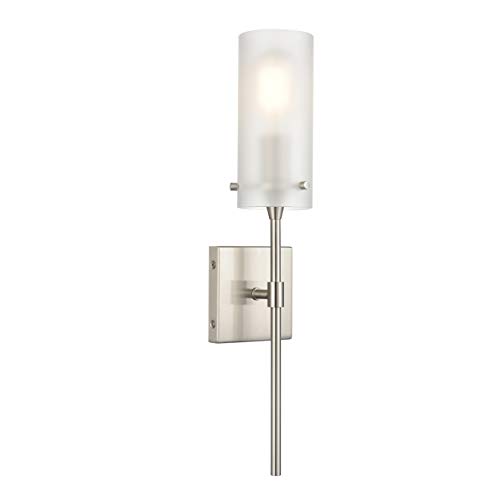 Linea Di Liara Effimero Brushed Nickel Modern Wall Sconce Wall Lighting Bathroom Light Fixtures Farmhouse Wall Sconce Light Indoor Bedroom Bathroom Vanity Wall Sconces, Frosted Glass Shade, Ul Listed #TOP22