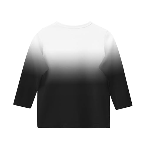 3/4 Sleeve Shirts for Girls Gradient Graphic Tees Tops Cotton T-Shirts Summer Casual Round Neck Tshirts2