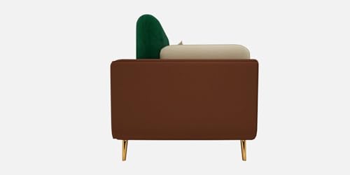 Image of Sixpine Luxury Dual Color Upholstery Sofa in Premium Velvet | Solid Wood Structure | Sturdy Golden Legs | High Density Foam | Extra Comfort for Modern Living Room (Green & Beige, 3 Seater)