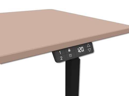 Image of Flexpro Sit-Stand Smart Desk | Clay Finish Tabletop | Electric Height Adjustable Table for Work from Home and Office | Ergonomic Design