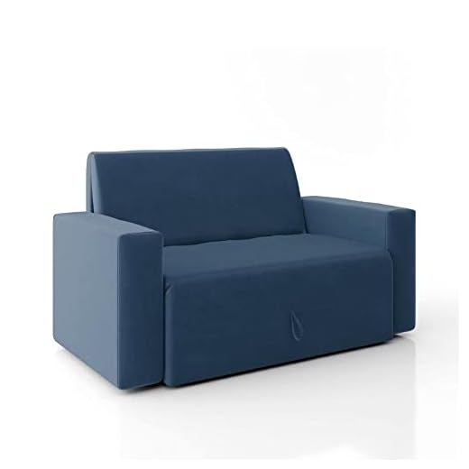 Sofá-cama 2 Lugares Pratik 5000 Mamflex Azul Suede